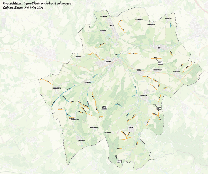 Overzichtstekening veldwegen en bermen